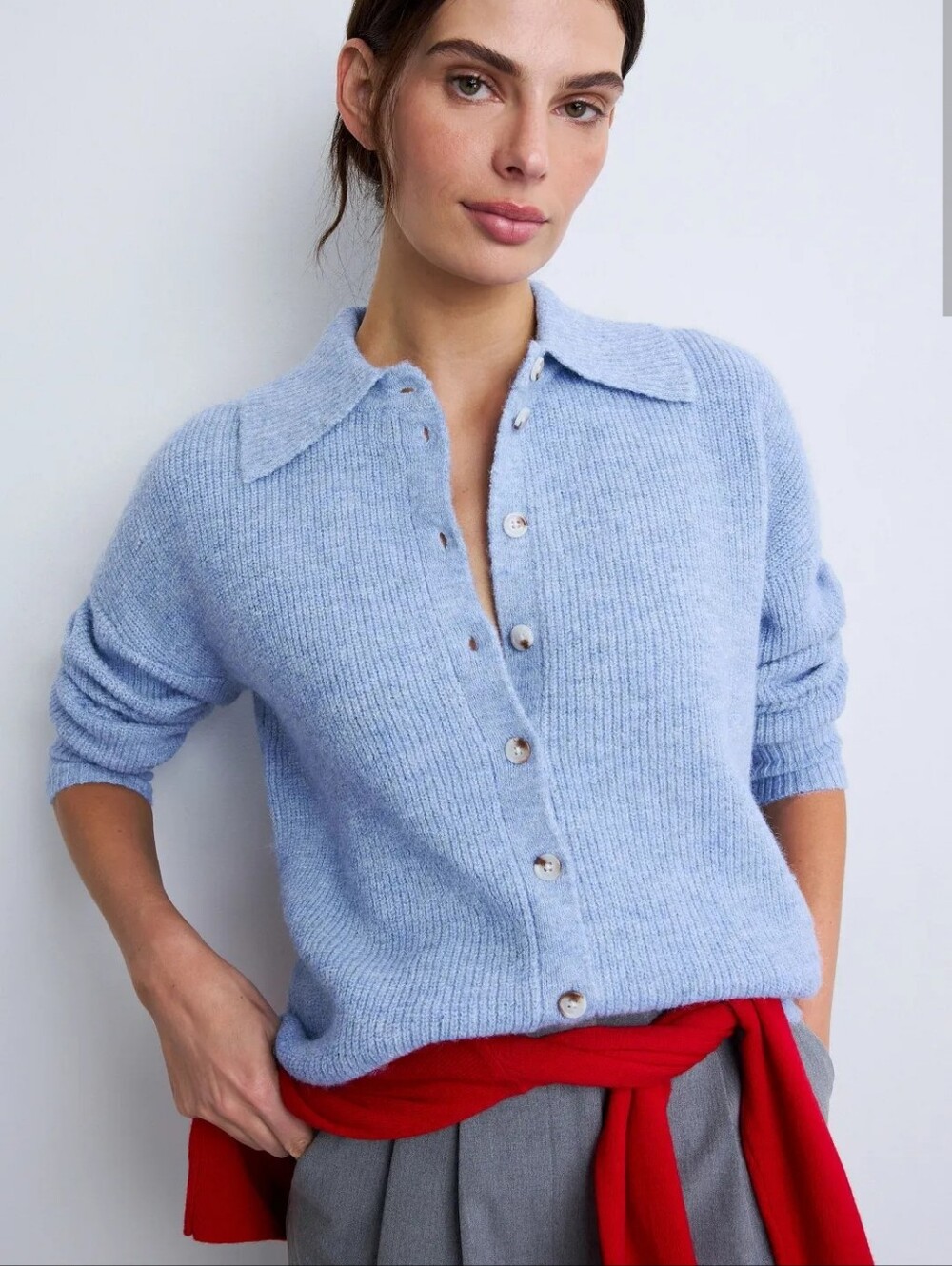 CENTRAL PARK WEST MILLIE OVERSIZED POLO SWEATER SIZE S MSRP $180